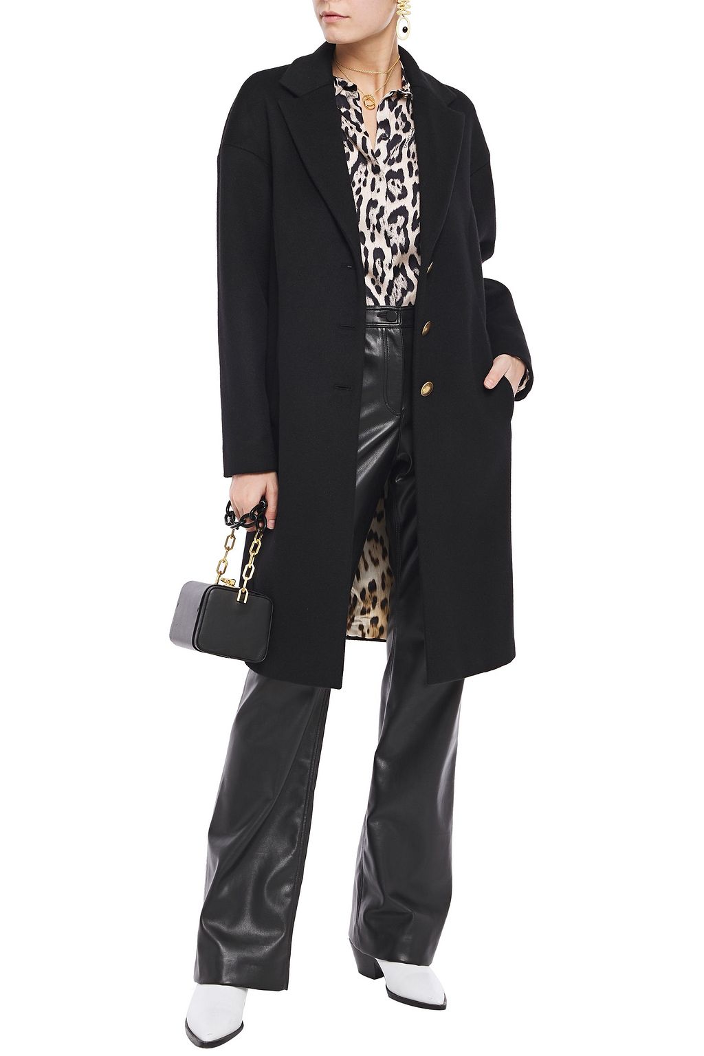 ROBERTO CAVALLI Angora and wool-blend felt coat