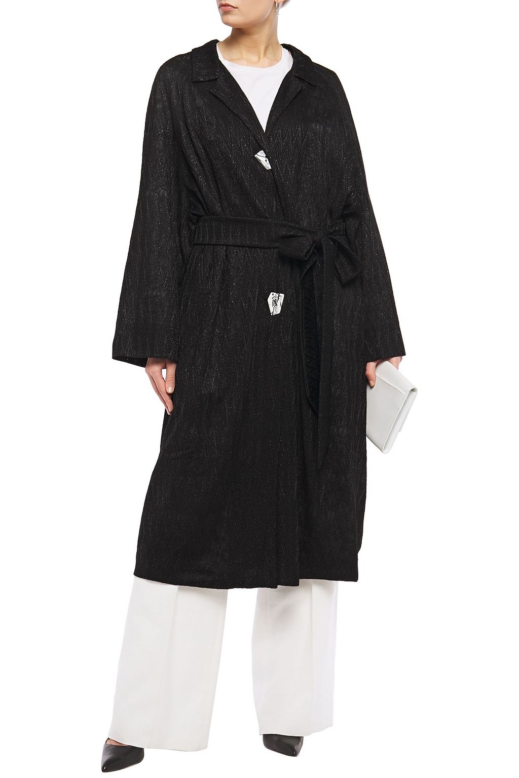 MISSONI Metallic crochet-knit coat