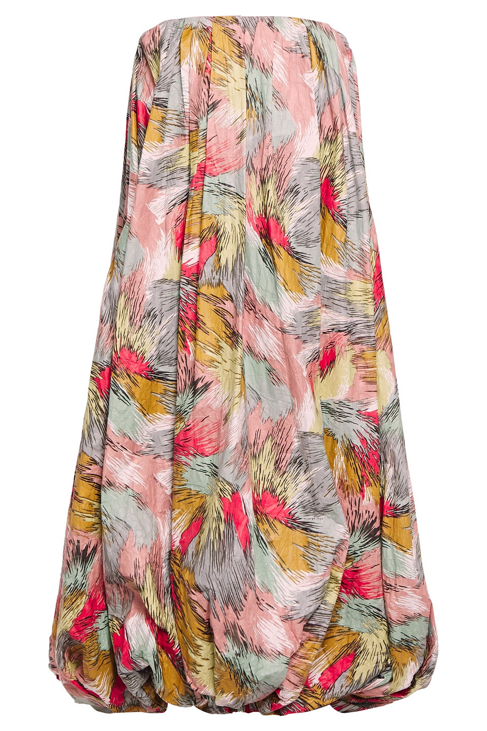 Missoni Woman Strapless Gathered Printed Textured-woven Midi Dress Antique Rose Size 40
