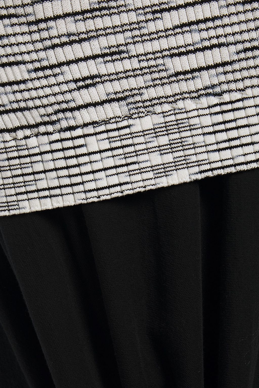 MISSONI Marled ribbed knit-layered cotton-gauze mini dress