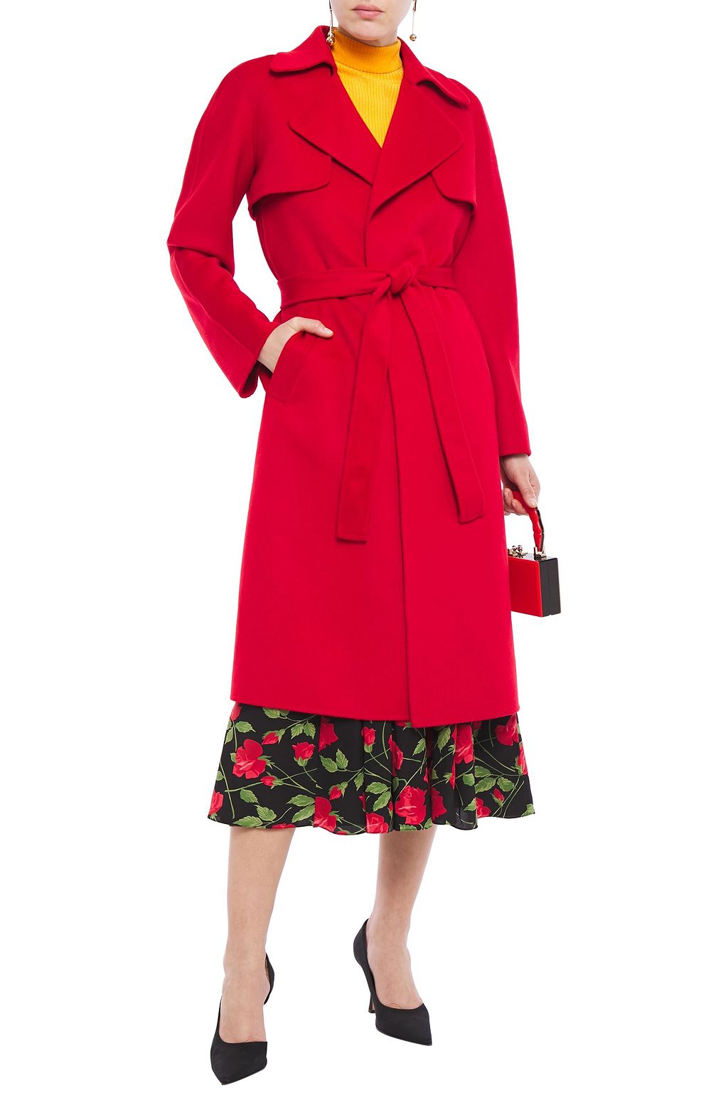 MICHAEL KORS COLLECTION Belted wool-blend felt coat
