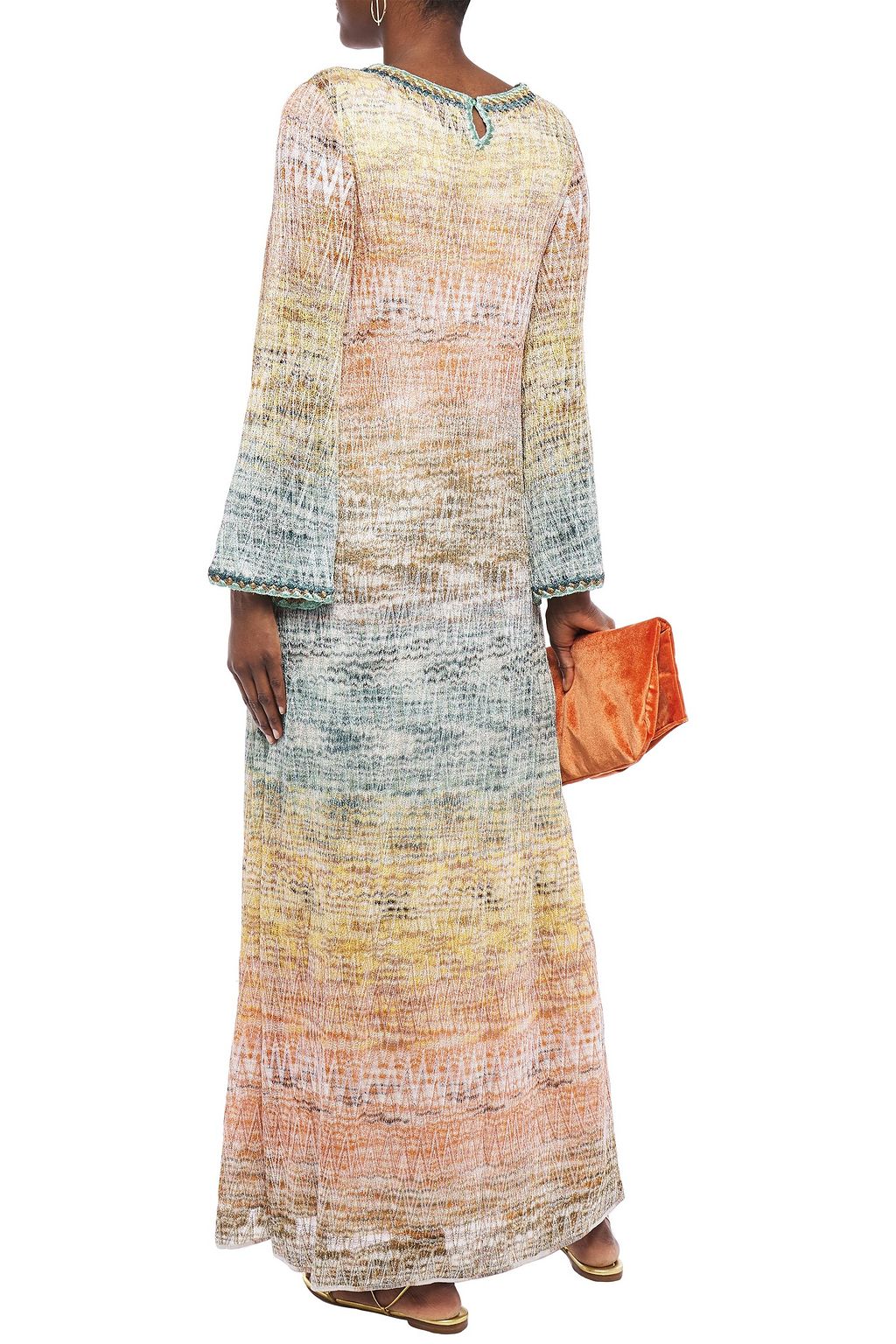 MISSONI Dégradé metallic crochet-knit maxi dress