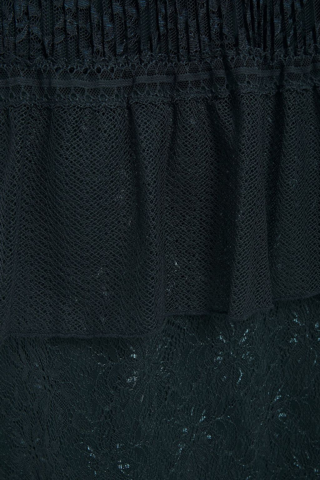 JUST CAVALLI Tiered paneled lace maxi skirt
