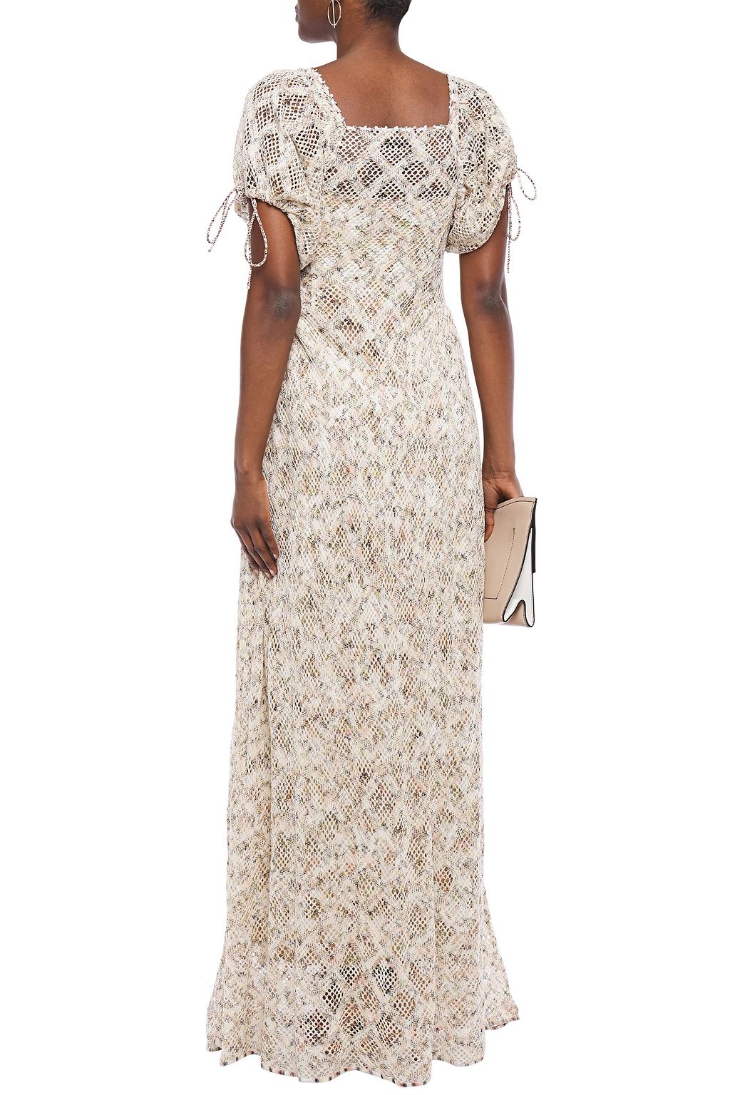MISSONI Gathered crocheted cotton maxi dress