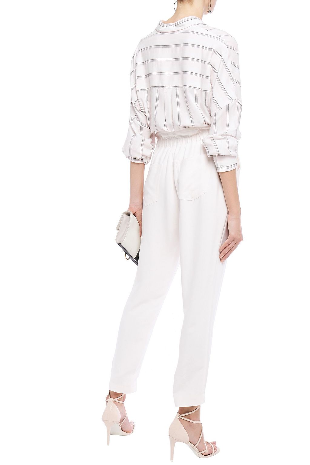 IRO Finovi cropped gathered cady tapered pants
