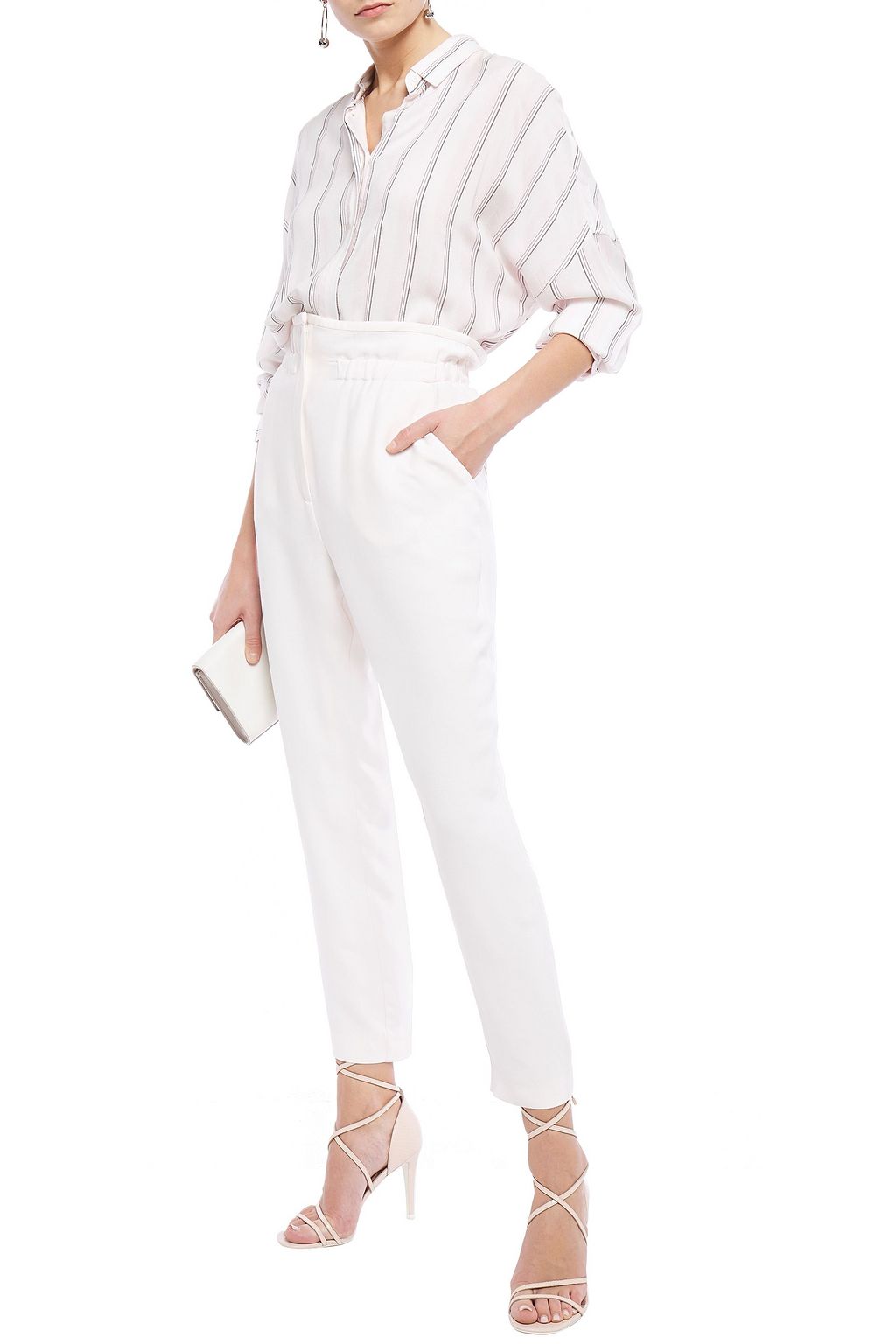 IRO Finovi cropped gathered cady tapered pants