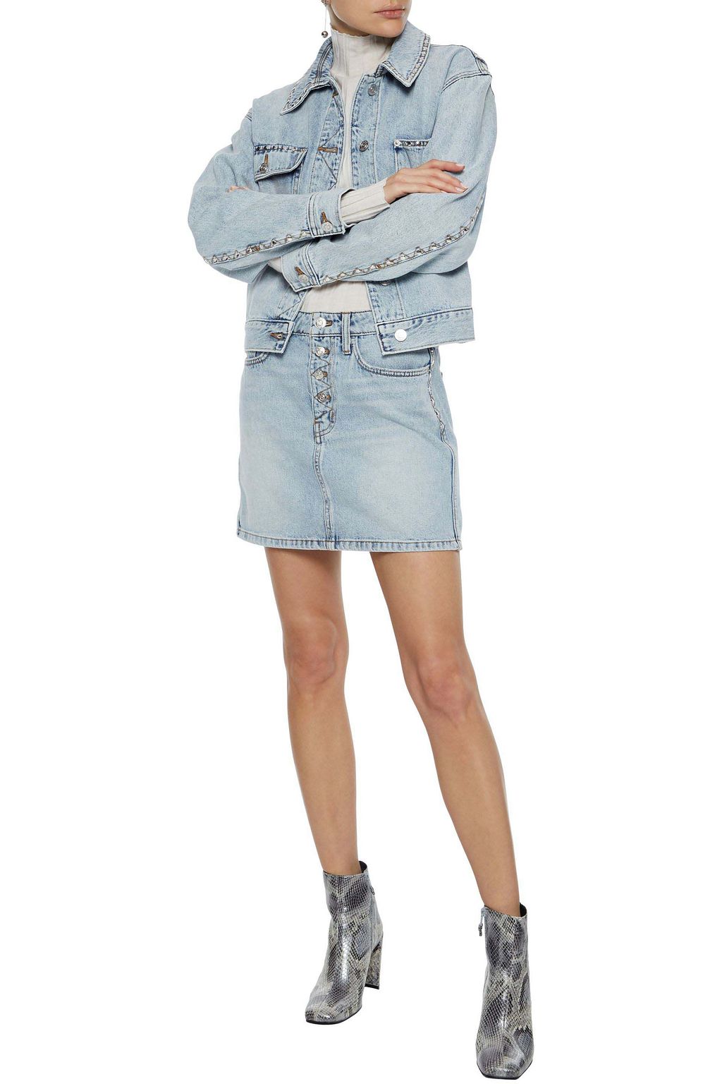 CURRENT/ELLIOTT The Sammy studded denim jacket