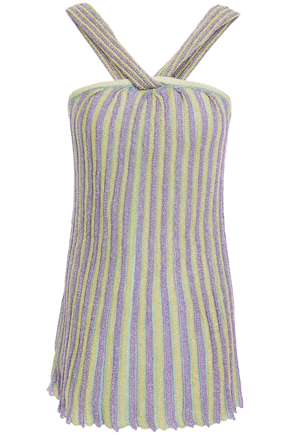 Missoni Woman Pleated Metallic Crochet-knit Top Lilac Size 42