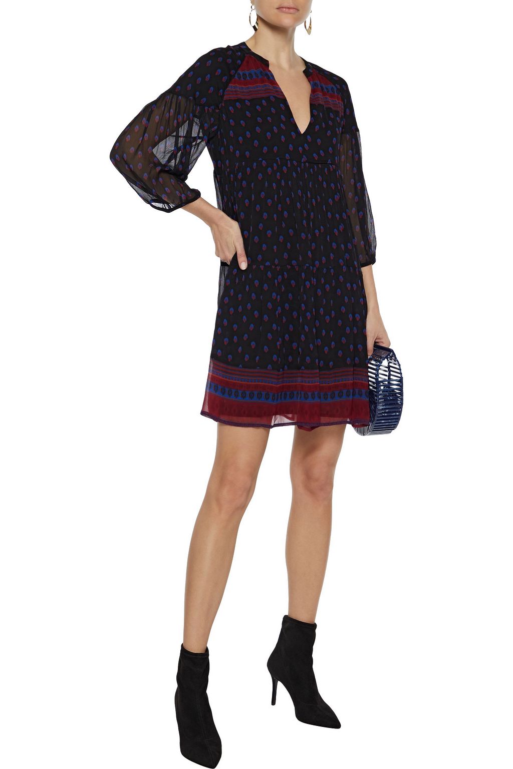 BA&SH Bailey printed georgette mini dress