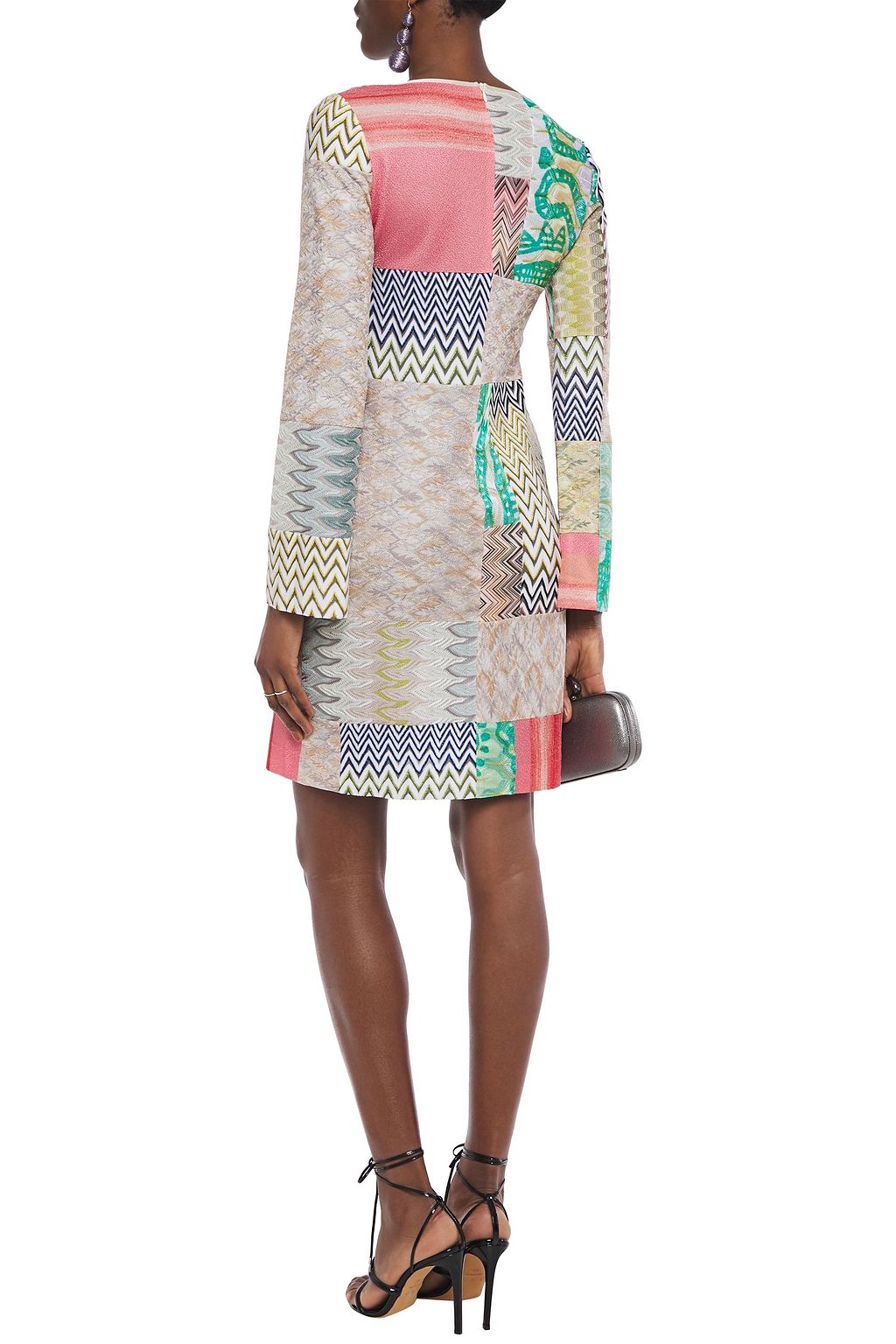 MISSONI Patchwork-effect crochet-knit mini dress
