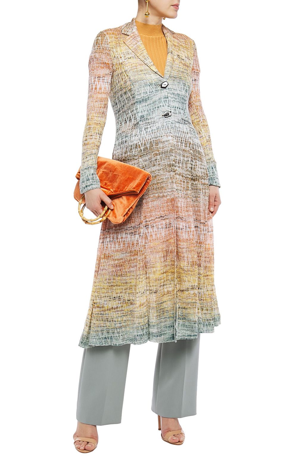 MISSONI Dégradé metallic crochet-knit coat