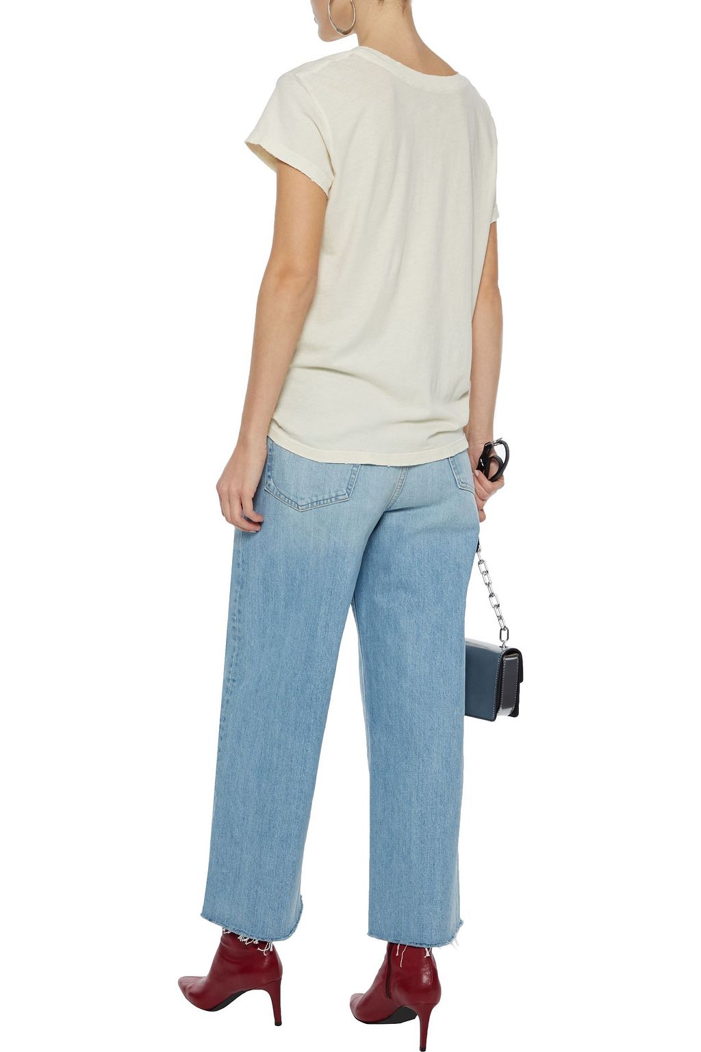 CURRENT/ELLIOTT The Relaxed Crew printed slub cotton-jersey T-shirt