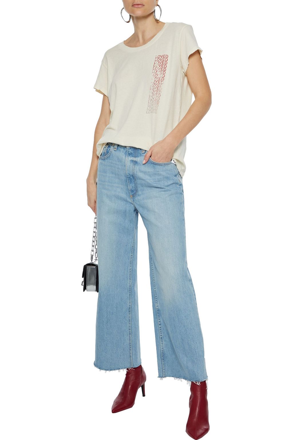 CURRENT/ELLIOTT The Relaxed Crew printed slub cotton-jersey T-shirt