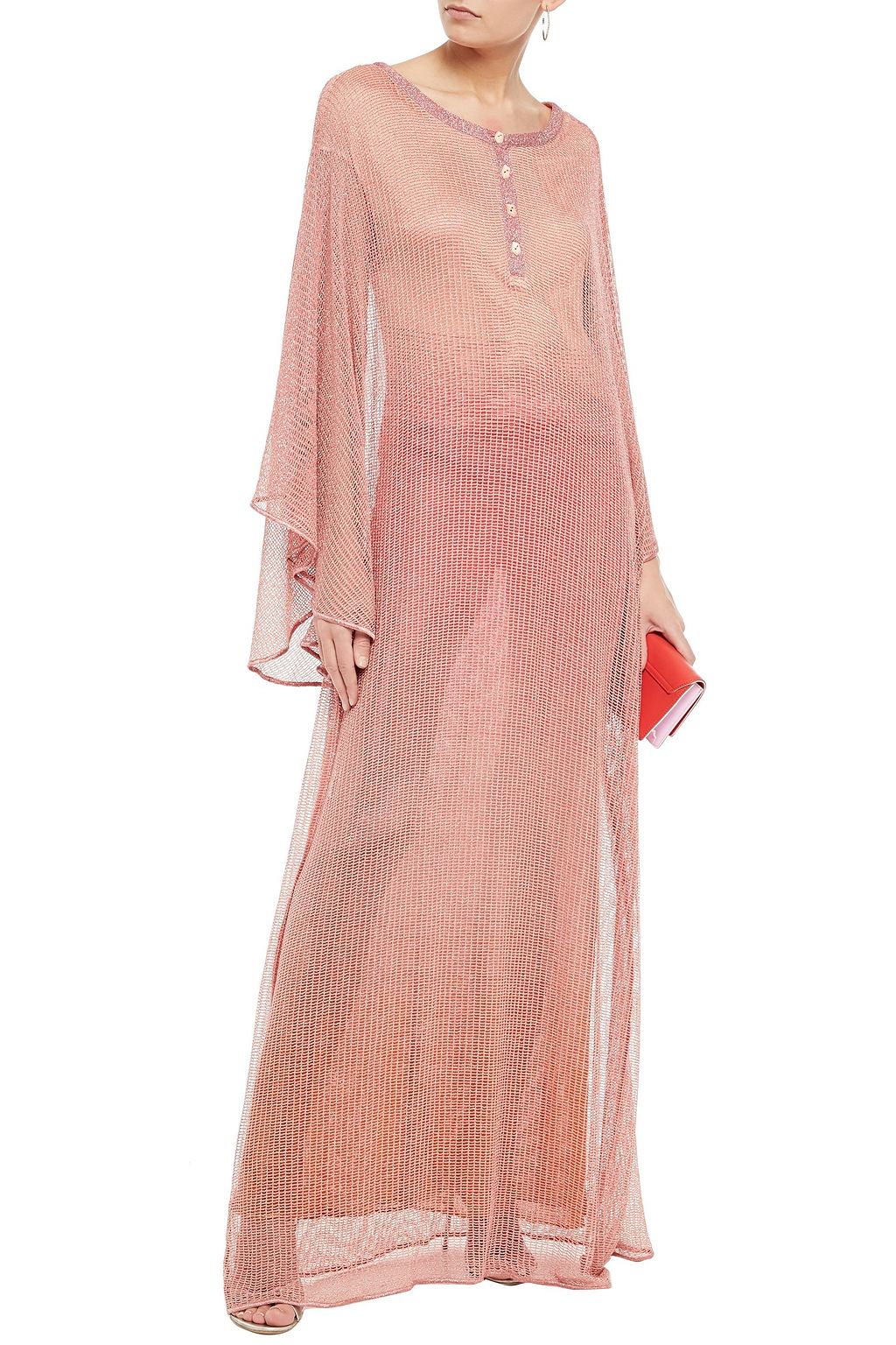 MISSONI Metallic crochet-knit maxi dress