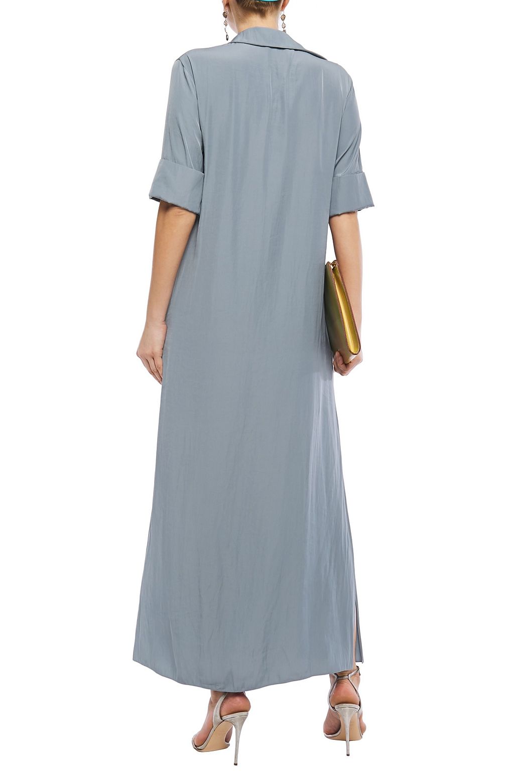 LANVIN Draped cady maxi shirt dress