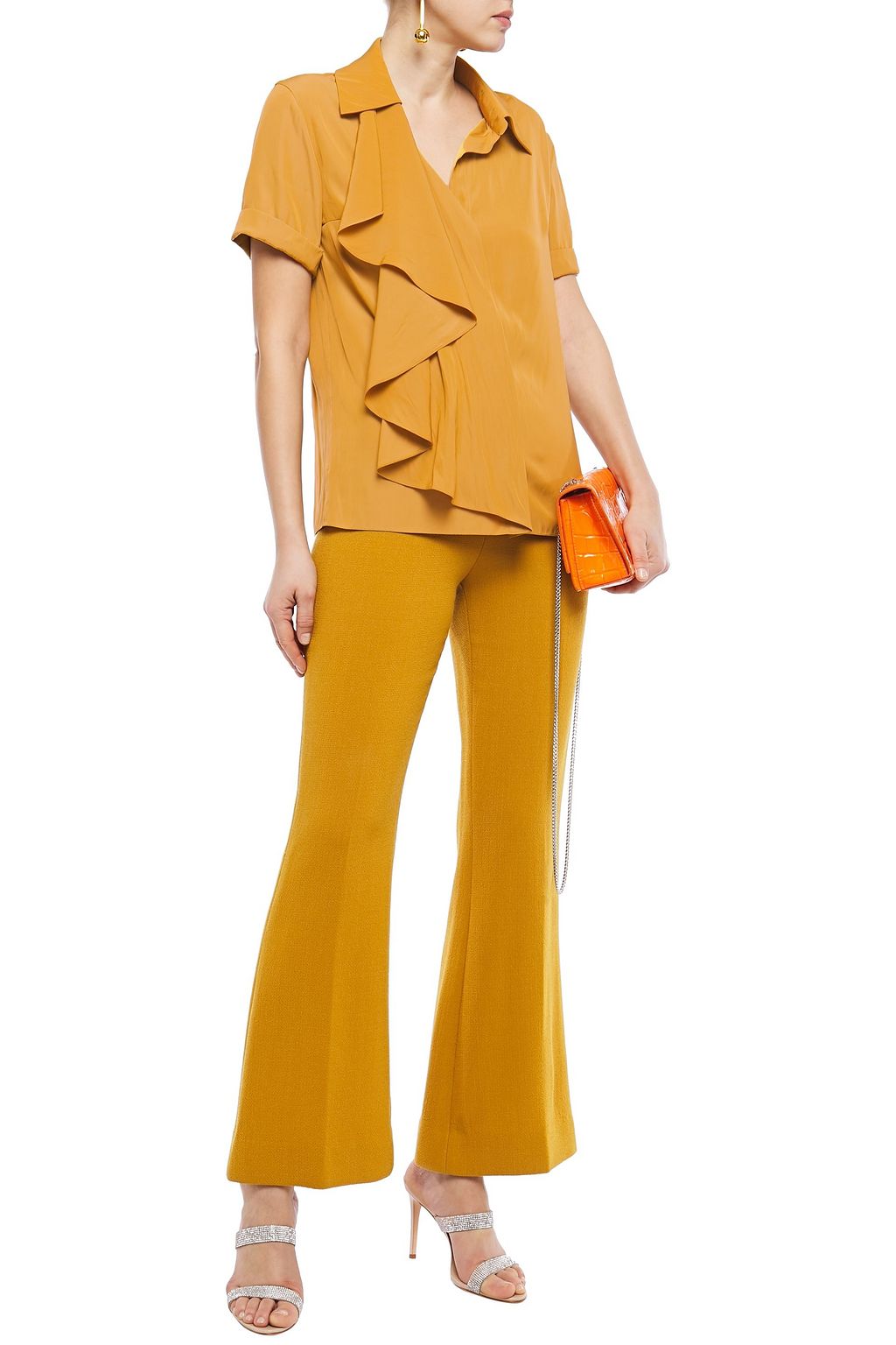 LANVIN Draped crinkled-crepe shirt