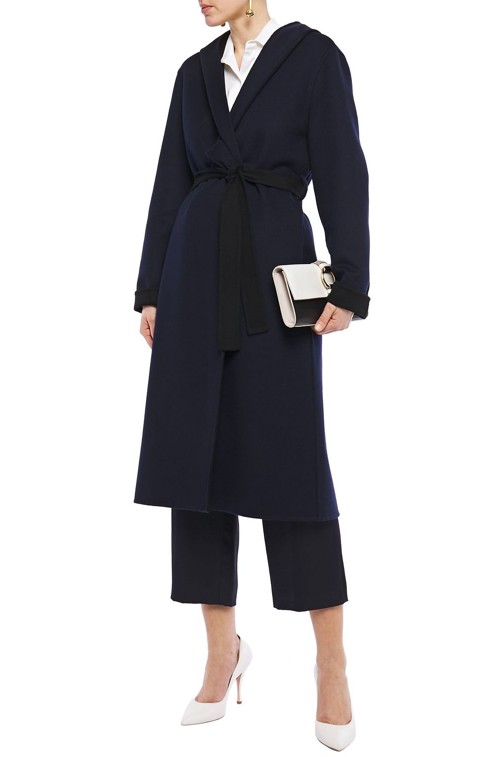 LANVIN Brushed wool and cashmere-blend hooded coat