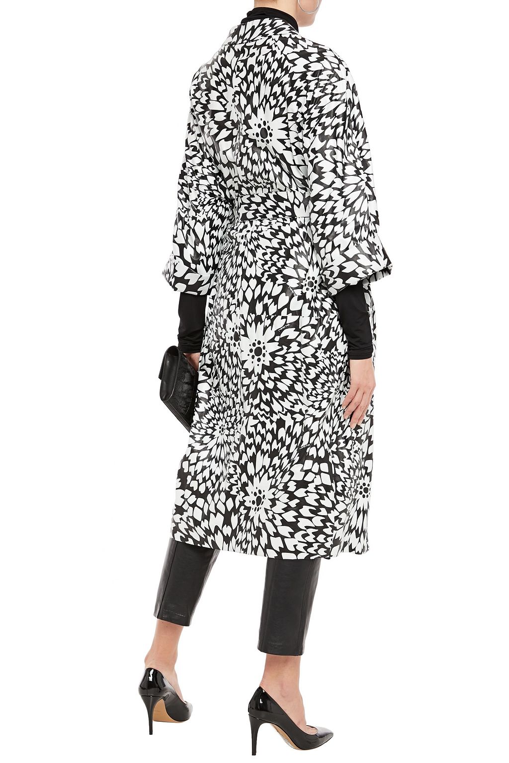MISSONI Tie-front printed leather trench coat