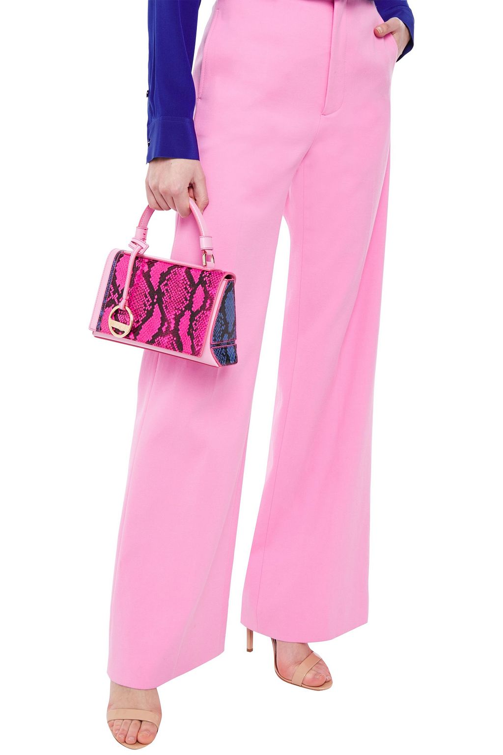 PUCCI Mini Pilot leather-trimmed elaphe shoulder bag