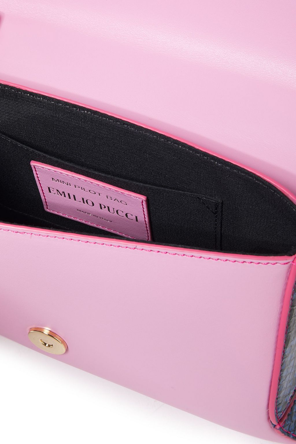 PUCCI Mini Pilot leather-trimmed elaphe shoulder bag