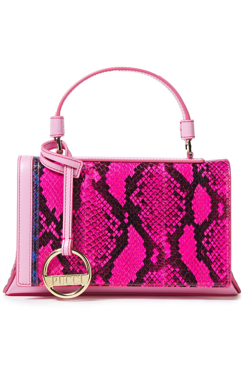 PUCCI Mini Pilot leather-trimmed elaphe shoulder bag