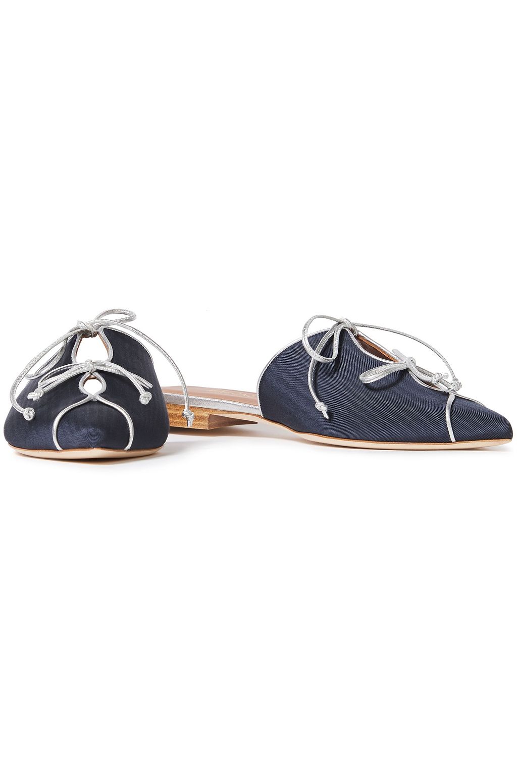 MALONE SOULIERS Vilvin bow-detailed cutout moire slippers
