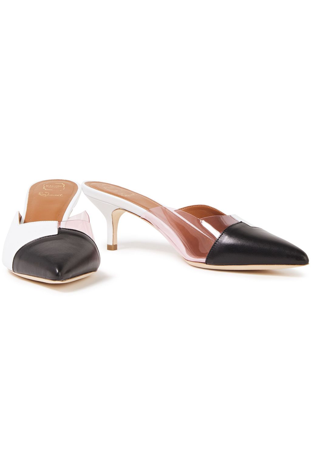MALONE SOULIERS Blake 45 color-block leather and PVC mules