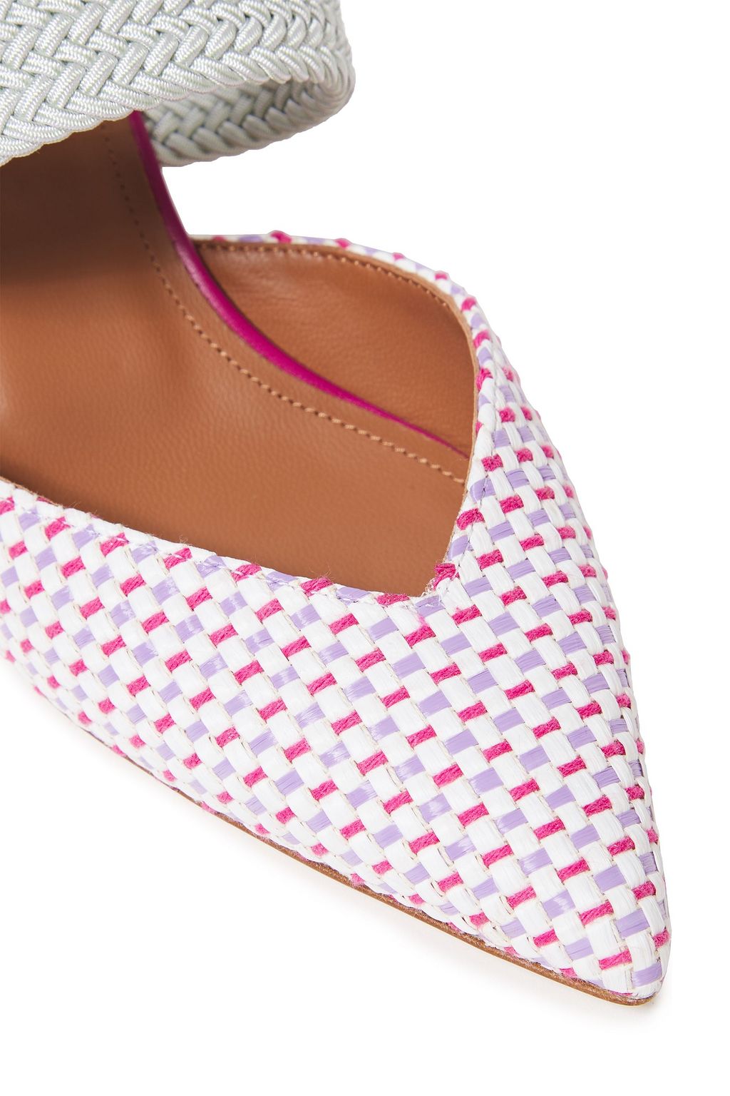 MALONE SOULIERS Maisie 45 braided cord and woven raffia mules