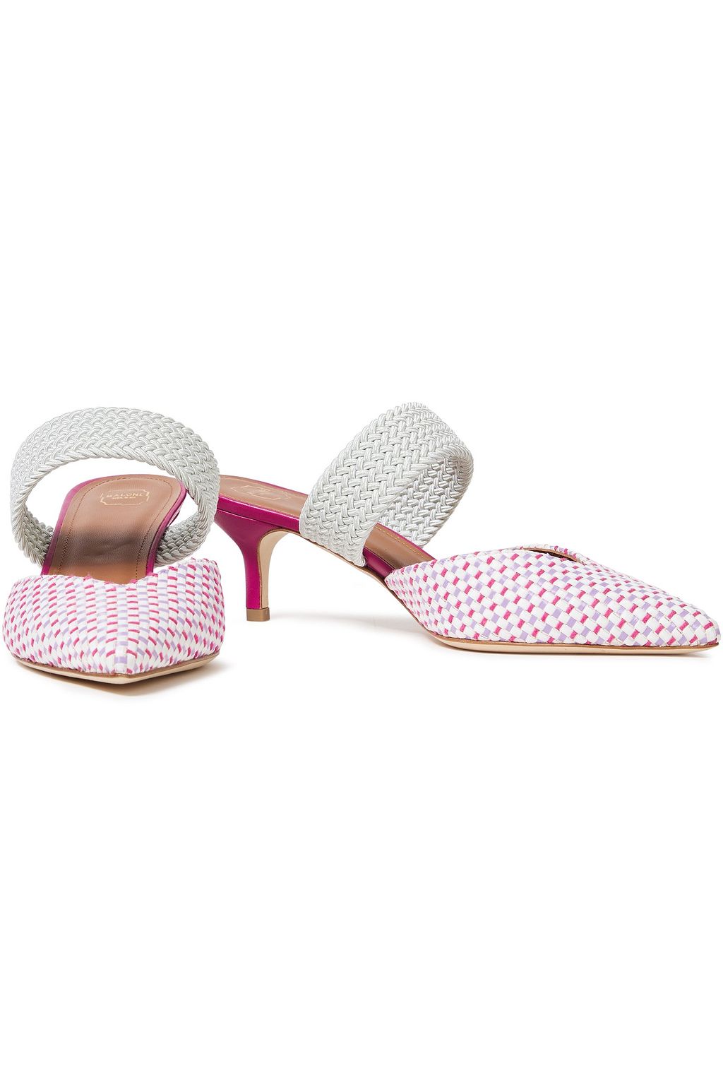 MALONE SOULIERS Maisie 45 braided cord and woven raffia mules