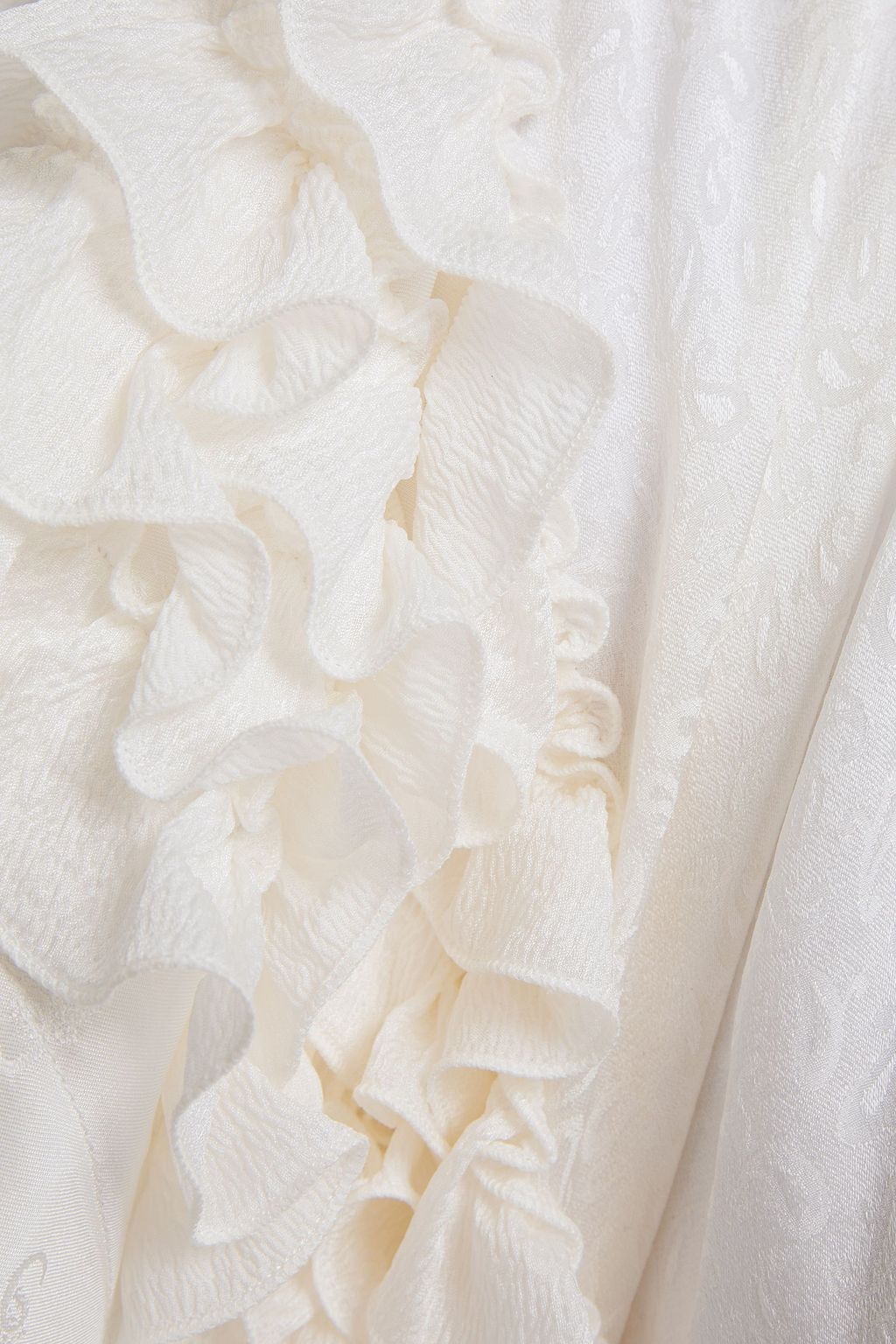 CHLOÉ Ruffled silk-satin jacquard top