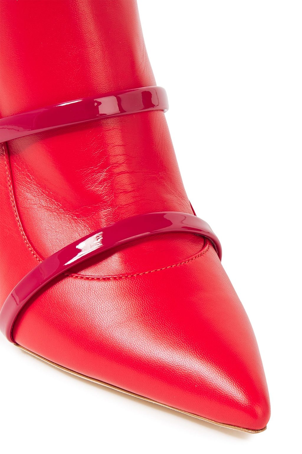 MALONE SOULIERS Madison 70 textured and patent-leather ankle boots