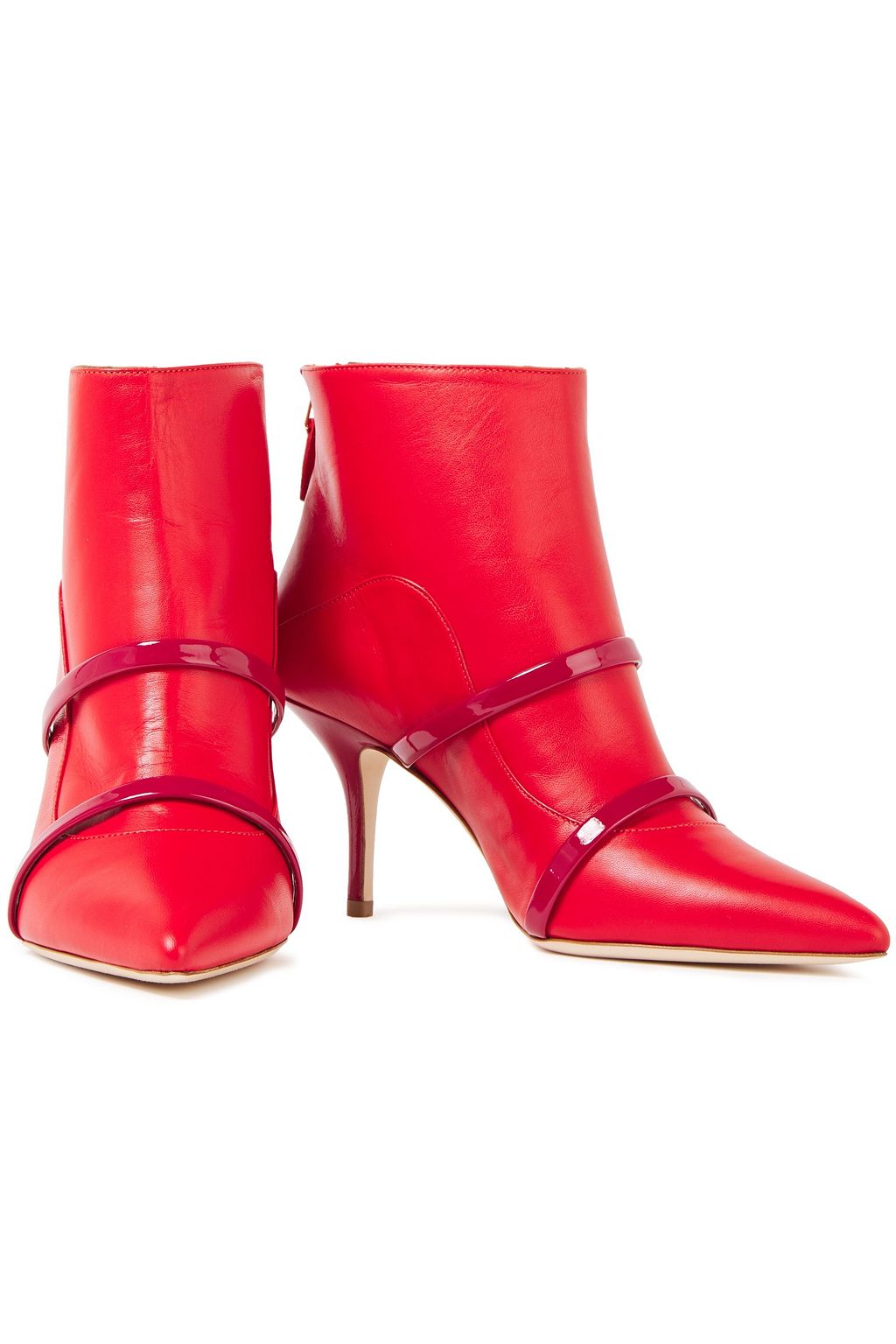 MALONE SOULIERS Madison 70 textured and patent-leather ankle boots