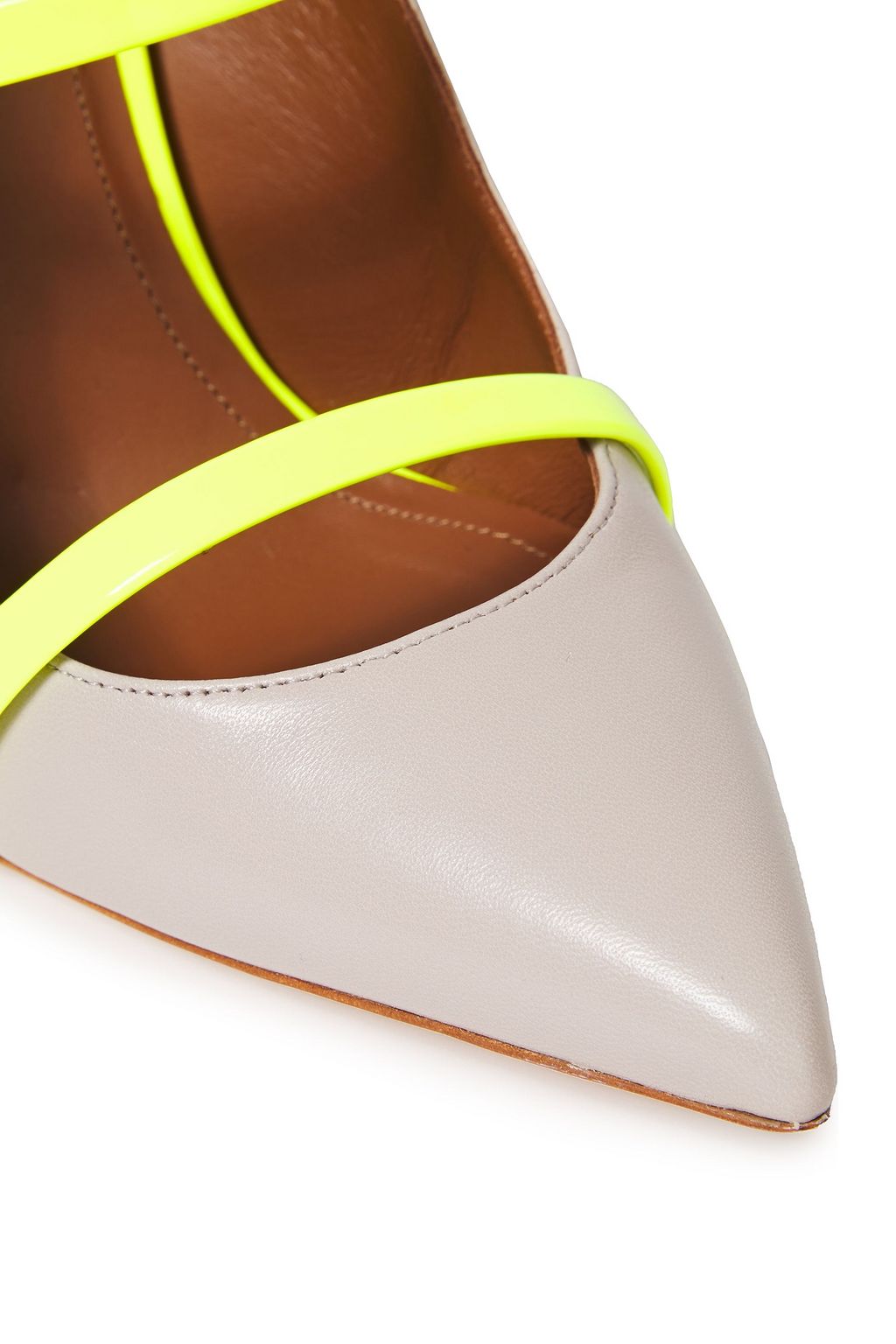 MALONE SOULIERS Maureen 100 neon-trimmed leather mules