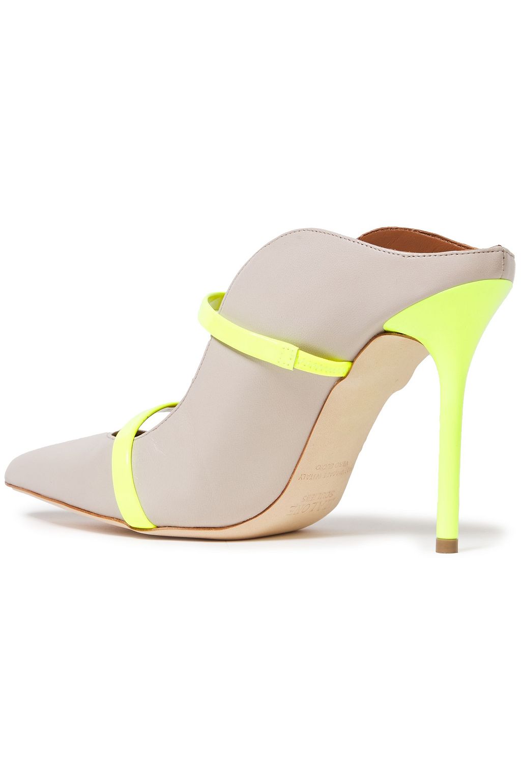 MALONE SOULIERS Maureen 100 neon-trimmed leather mules