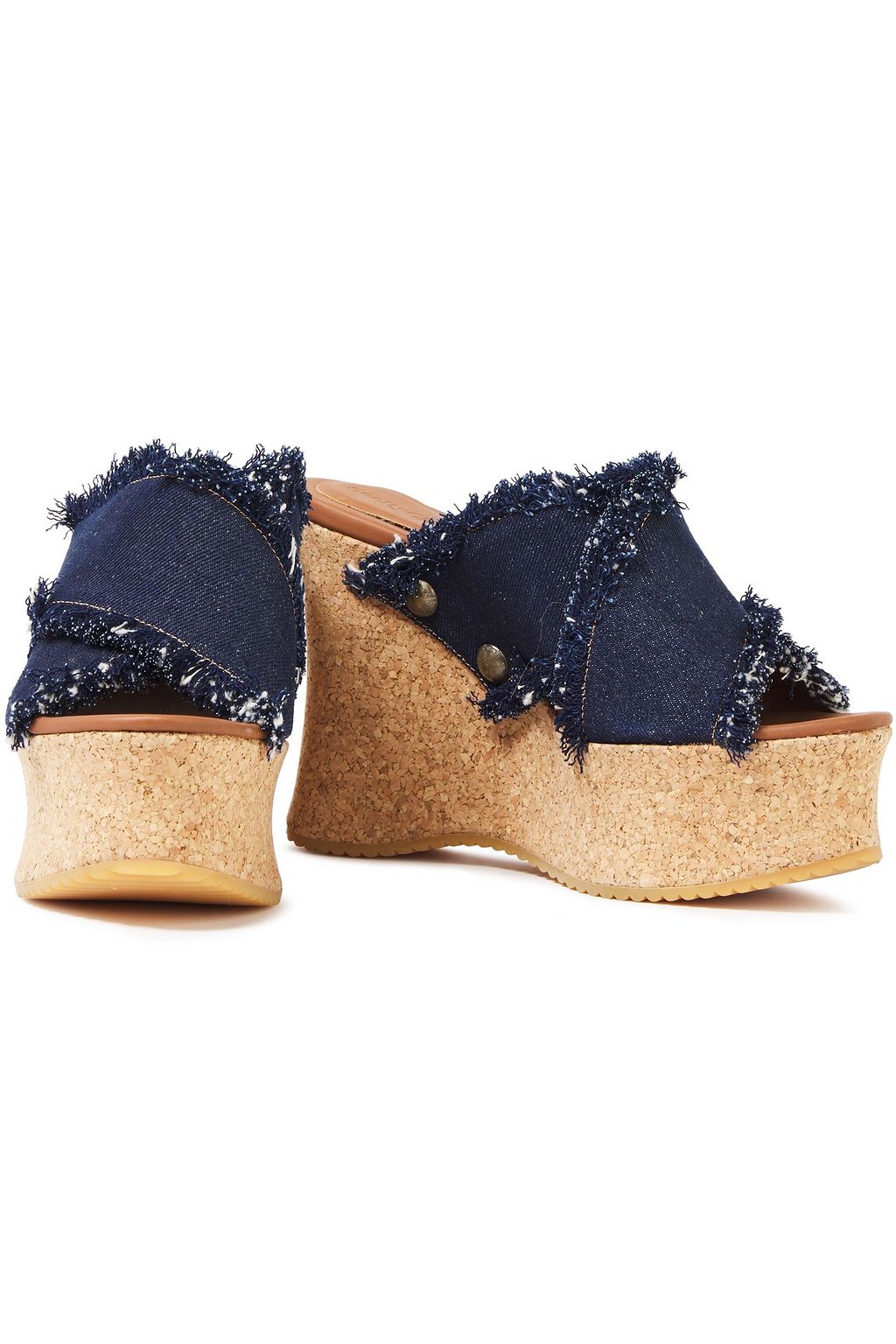 denim platform wedges