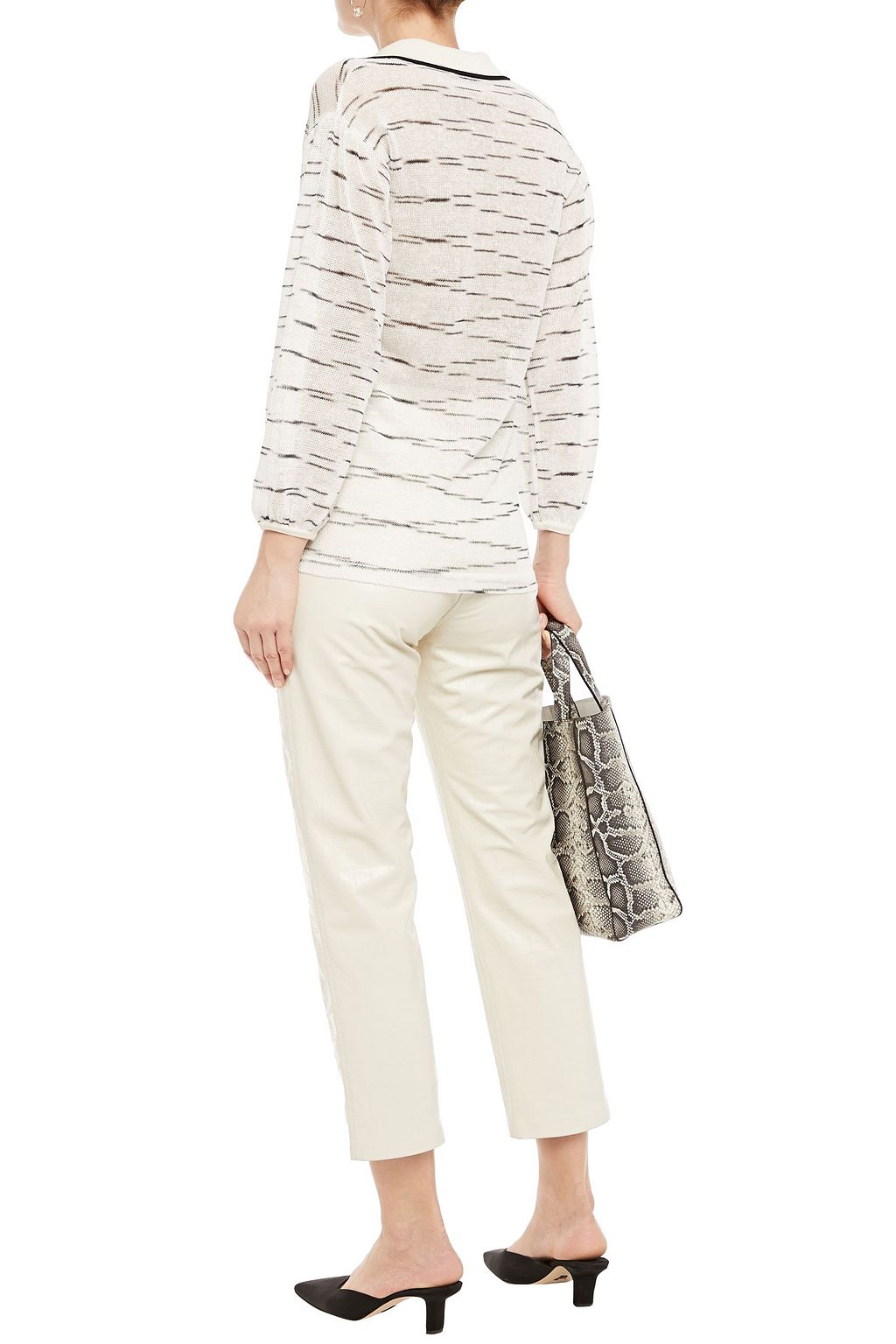 MISSONI Crochet-knit linen and cotton-blend shirt