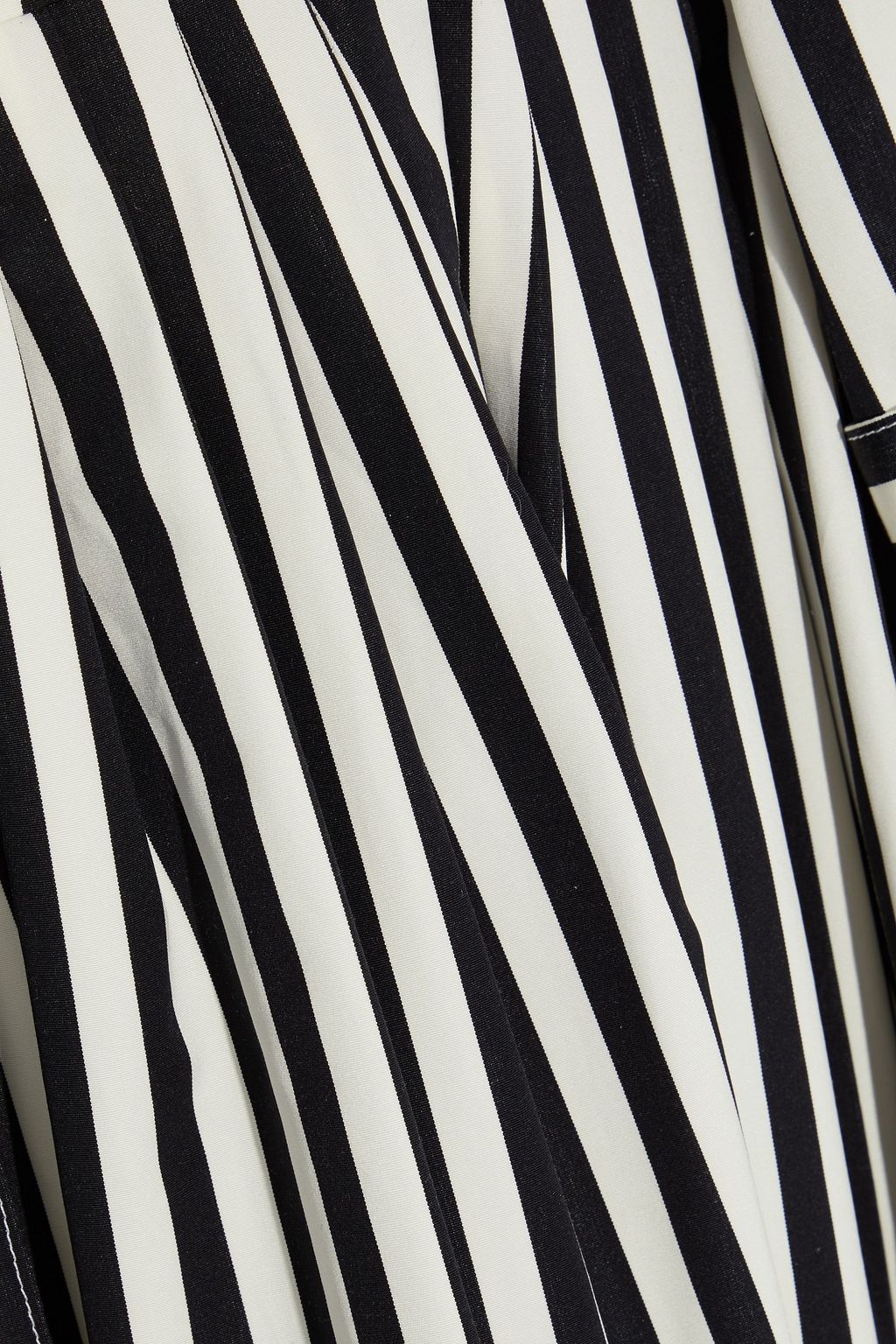 OSCAR DE LA RENTA Belted striped cotton-poplin midi dress