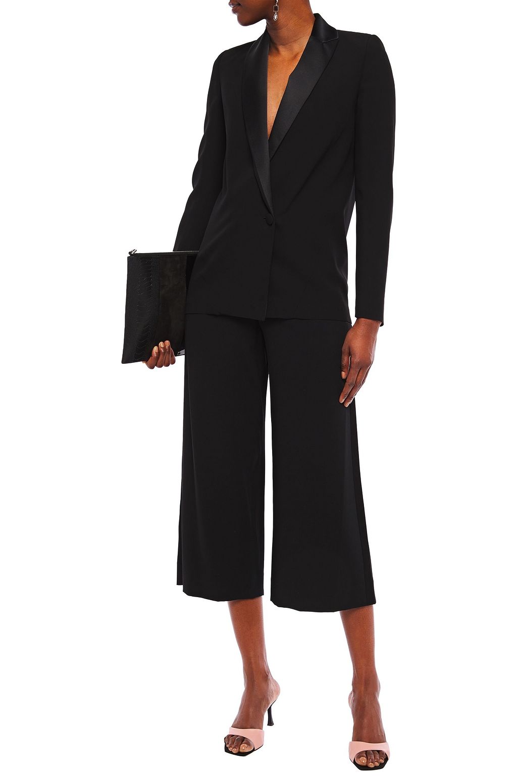 LANVIN Satin-trimmed crepe blazer