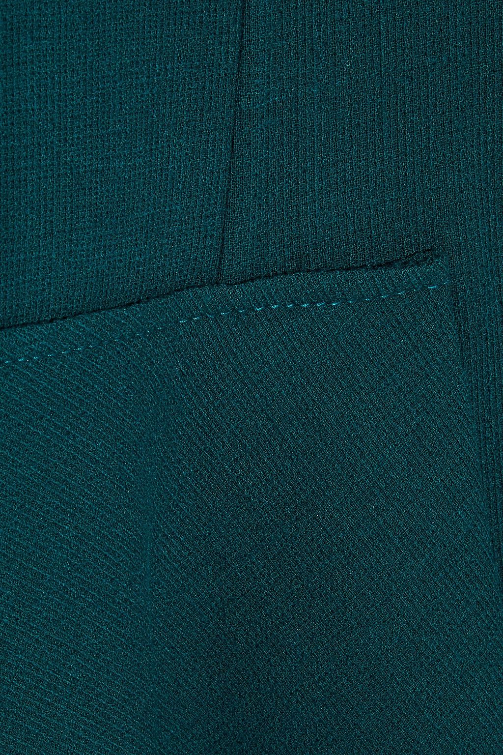 OSCAR DE LA RENTA Fluted stretch-wool crepe mini dress