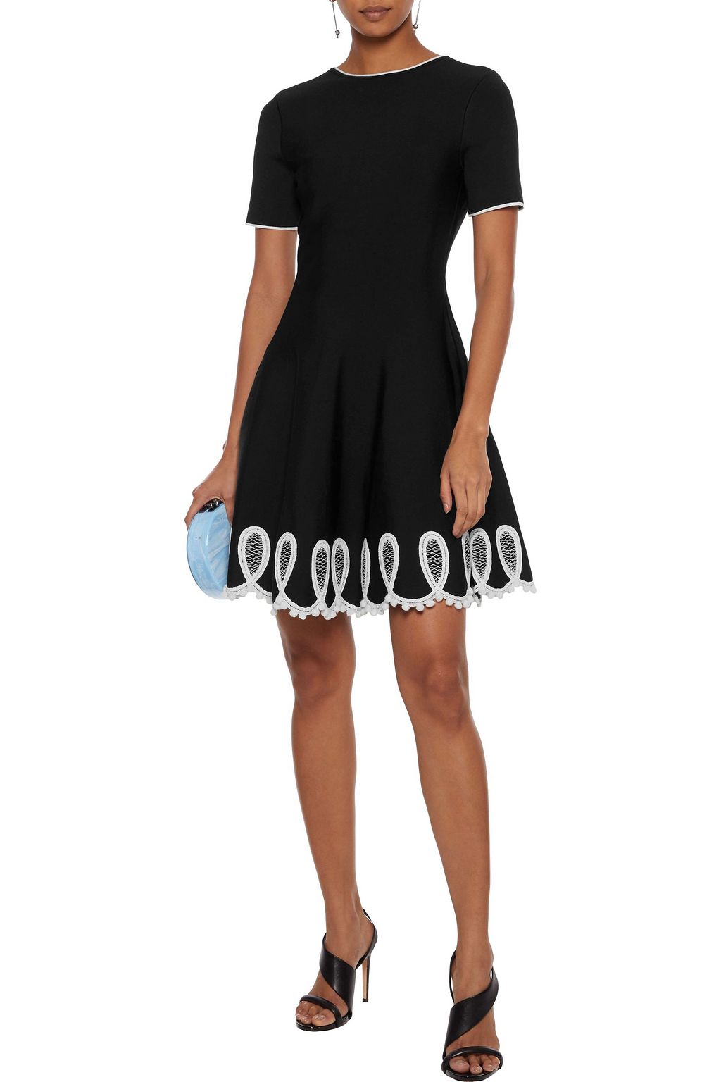 OSCAR DE LA RENTA Embellished ponte mini dress