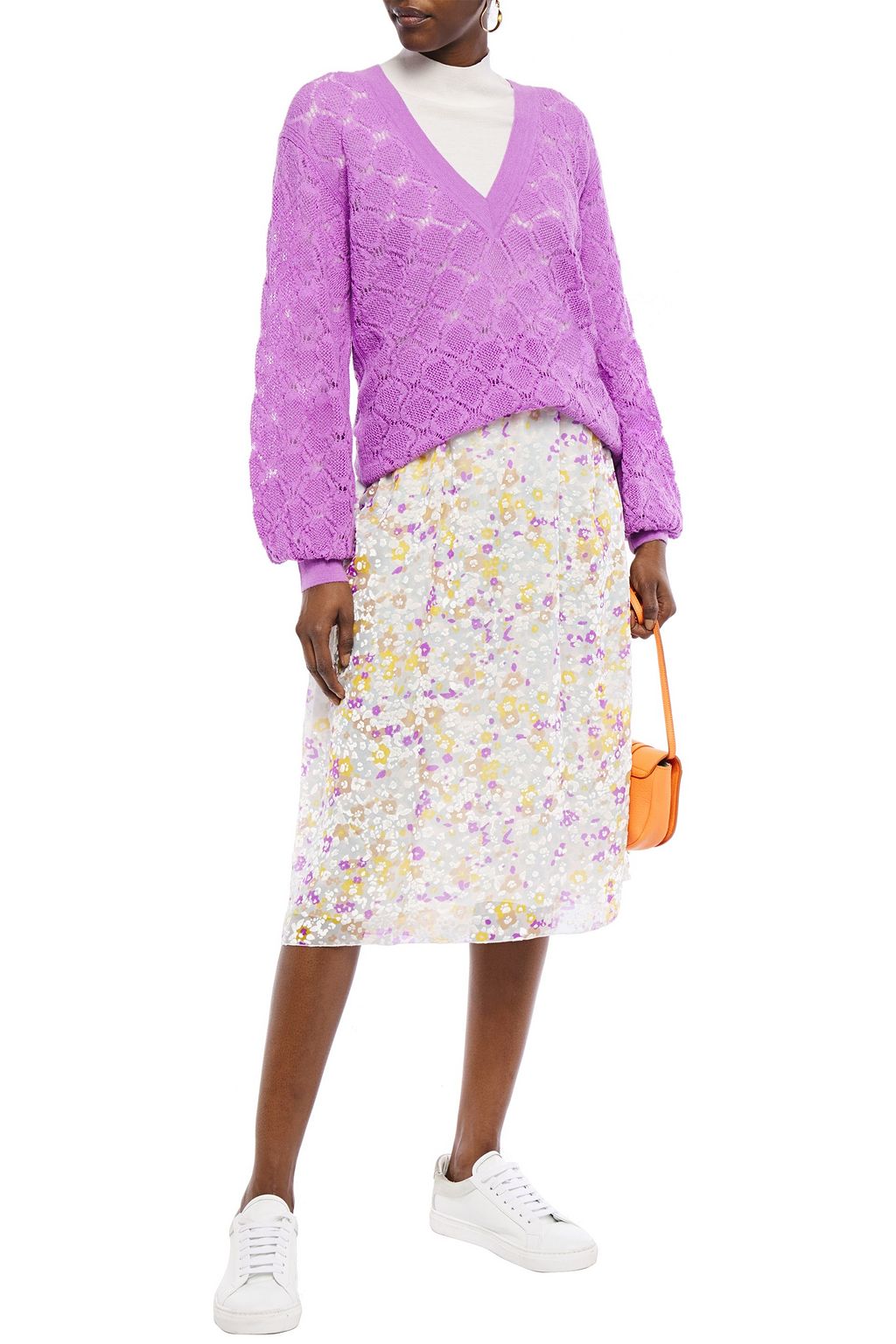 SEE BY CHLOÉ Floral-print devoré-silk midi skirt