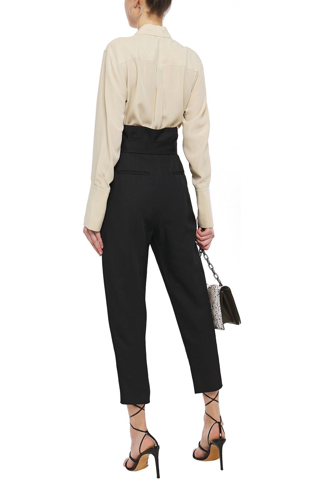 IRO Perplex cropped belted cady tapered pants