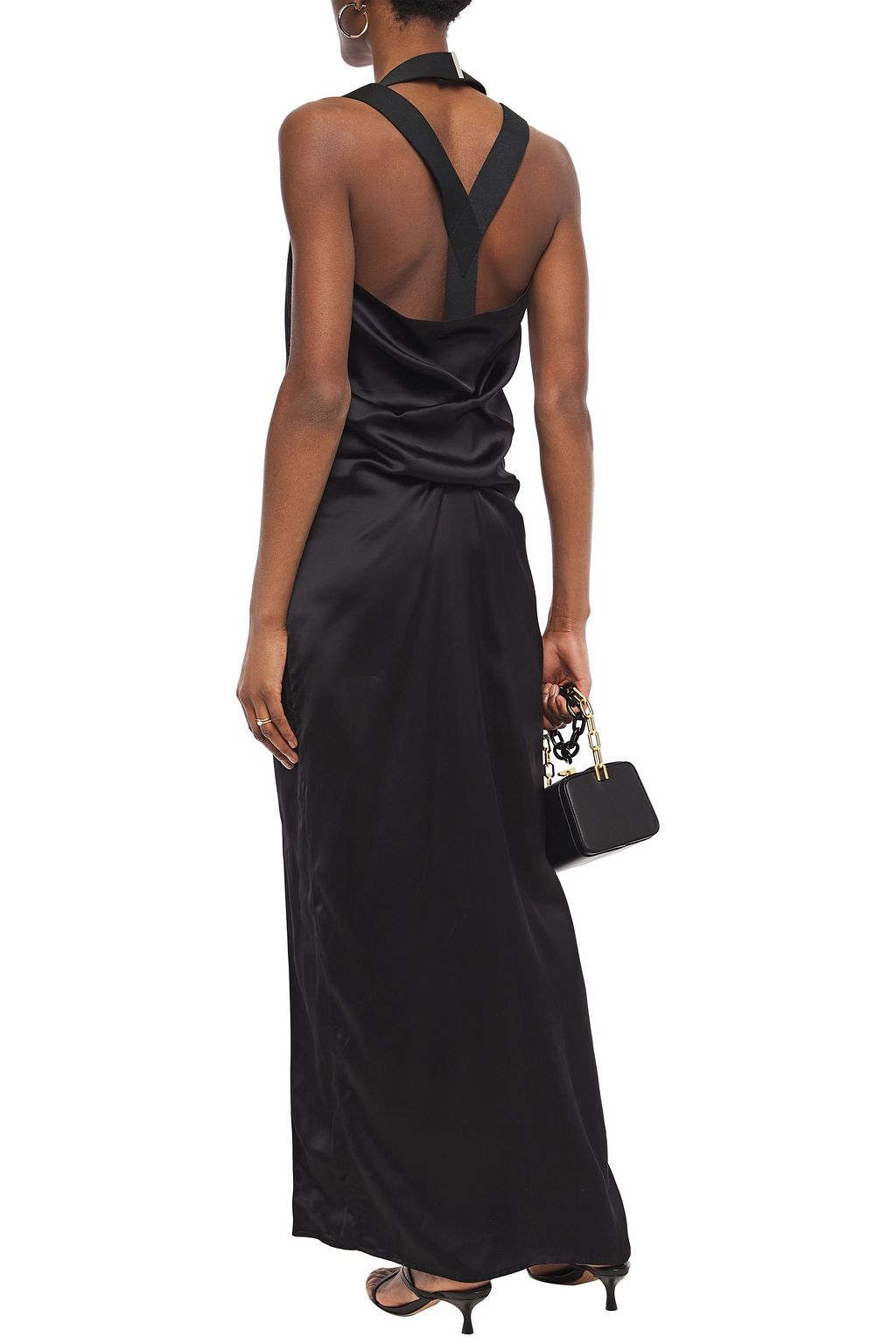 ACNE STUDIOS Rivka split-front draped satin maxi dress