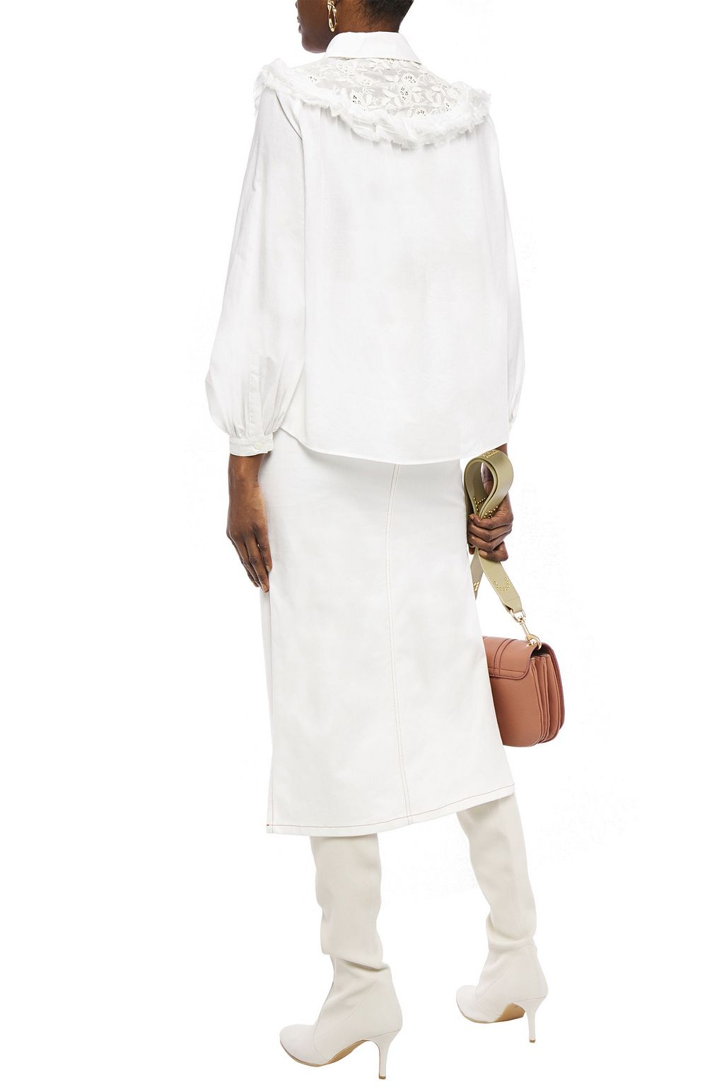 SEE BY CHLOÉ Belted denim midi skirt
