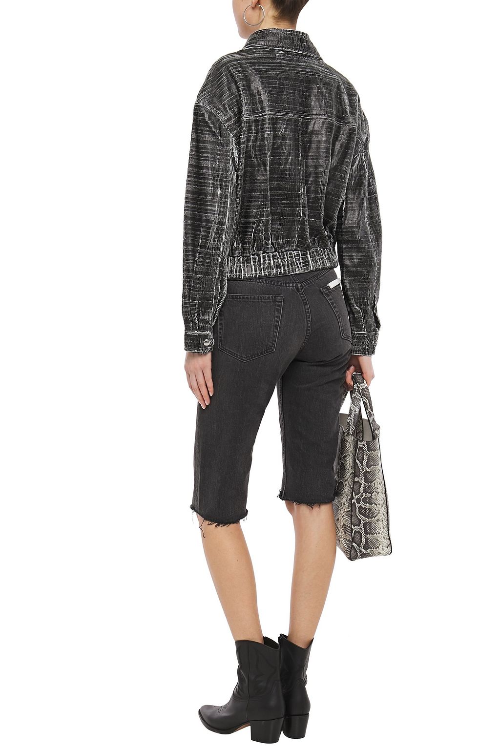 IRO Griez cracked-leather bomber jacket