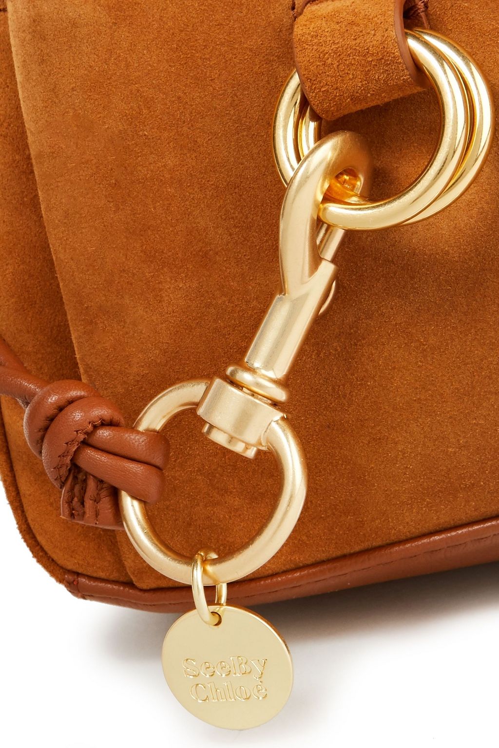 SEE BY CHLOÉ Tony leather-paneled suede bucket bag