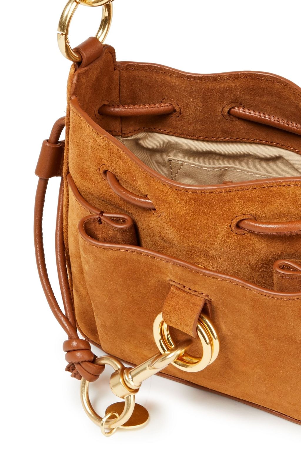 SEE BY CHLOÉ Tony leather-paneled suede bucket bag