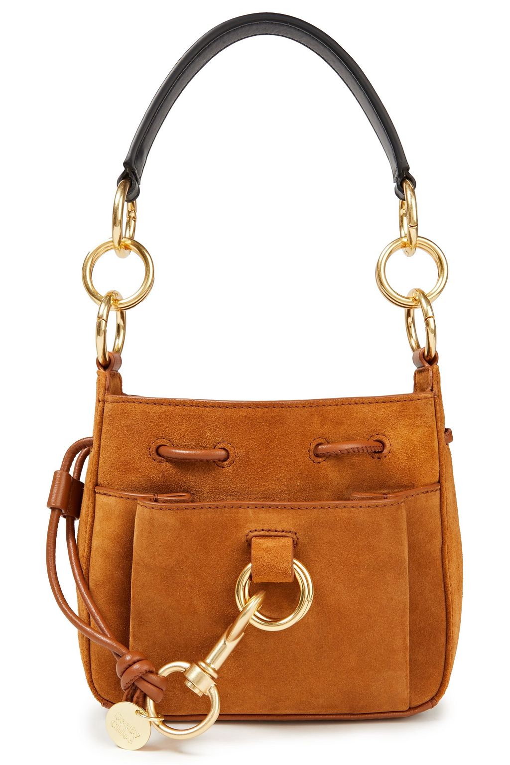 SEE BY CHLOÉ Tony leather-paneled suede bucket bag