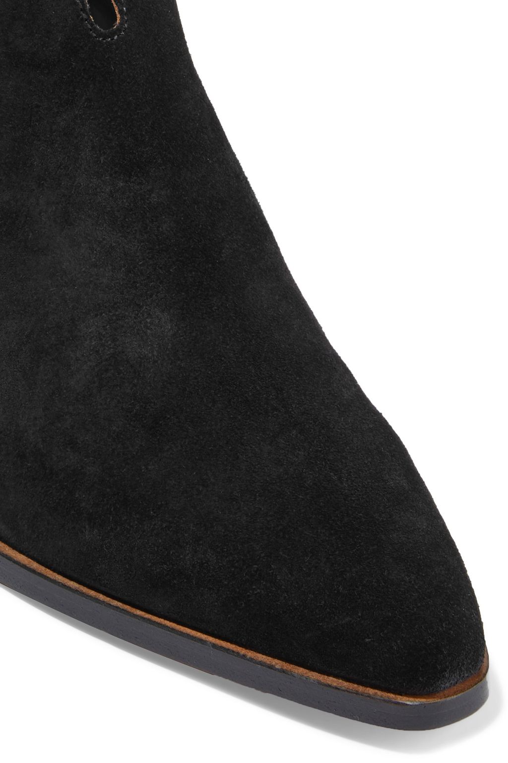 RAG & BONE Ramone buckled leather-trimmed suede ankle boots