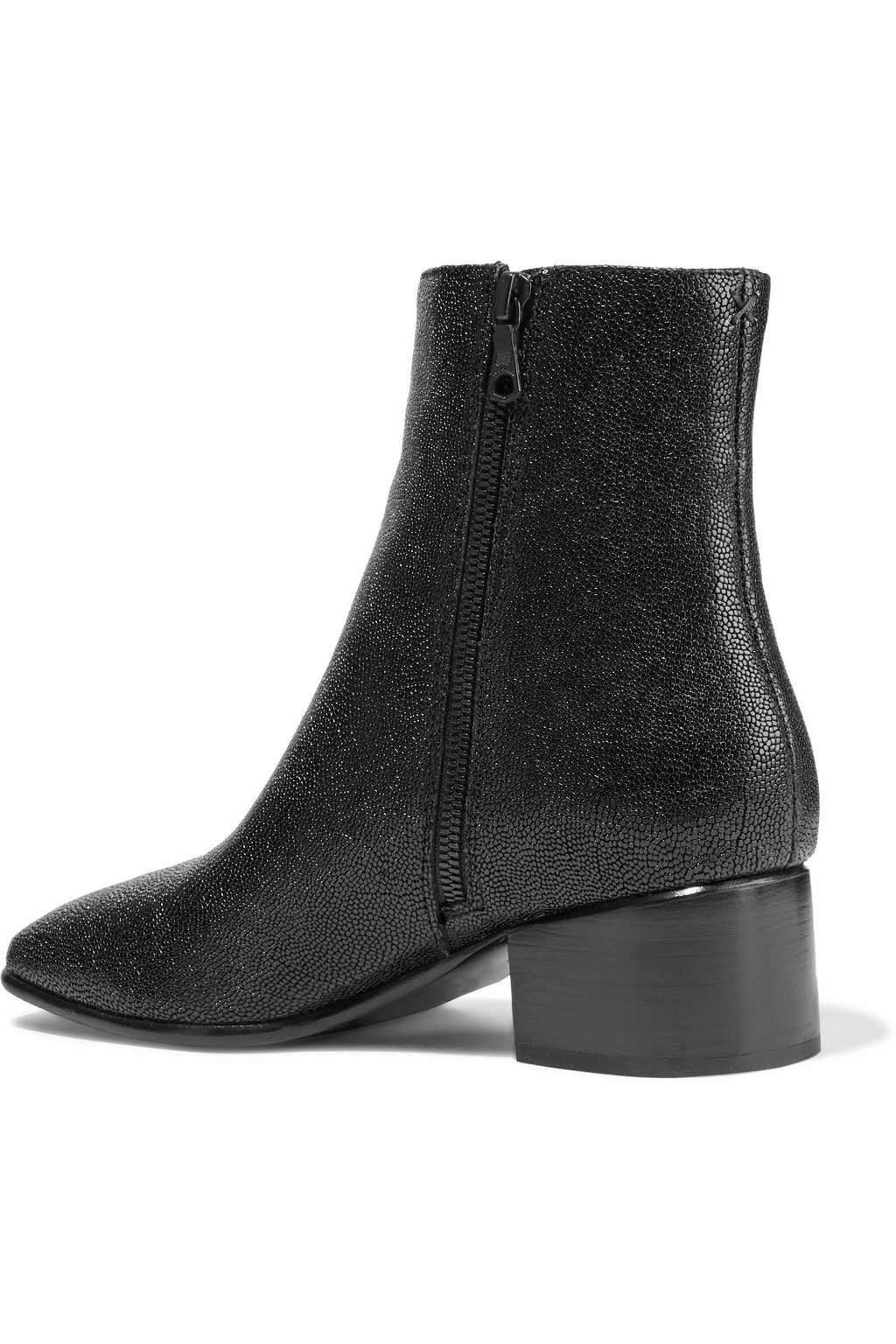 RAG & BONE Aslen glossed stingray-effect leather ankle boots